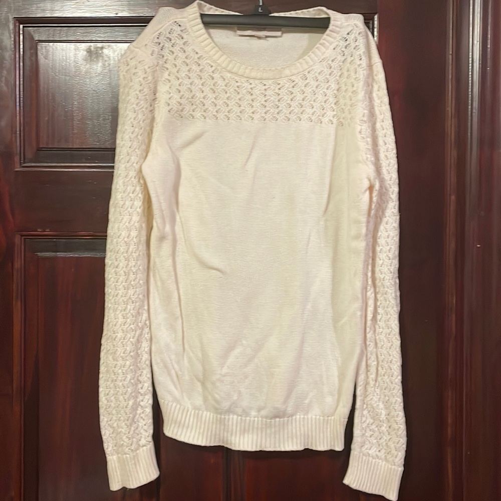 Slim fitting off white sweater from LOFT